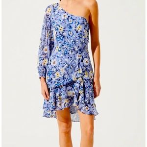 ASTR Floral One Shoulder Ruffled Dress